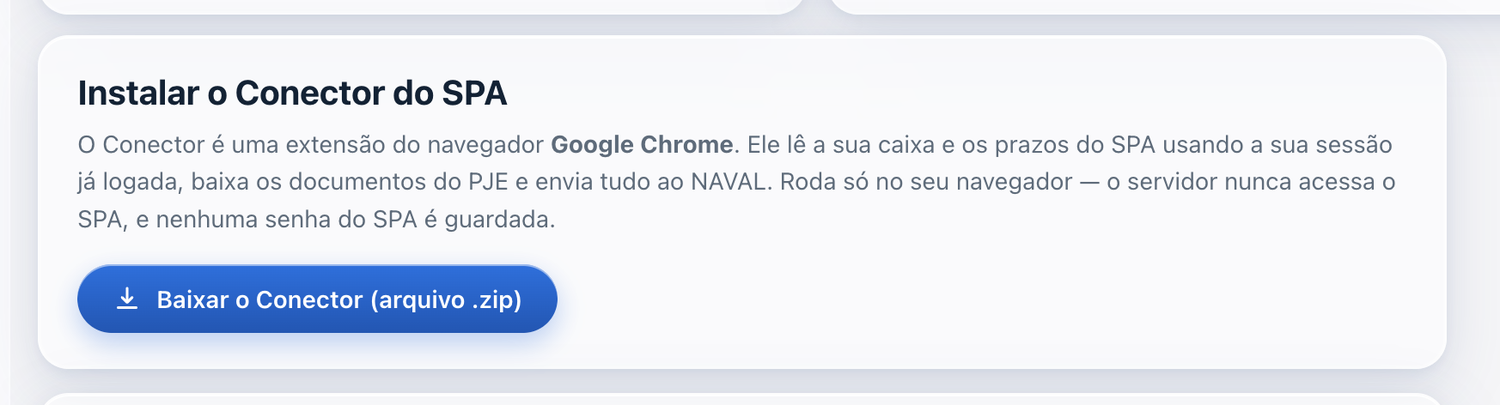 Botão azul Baixar o Conector, arquivo zip.